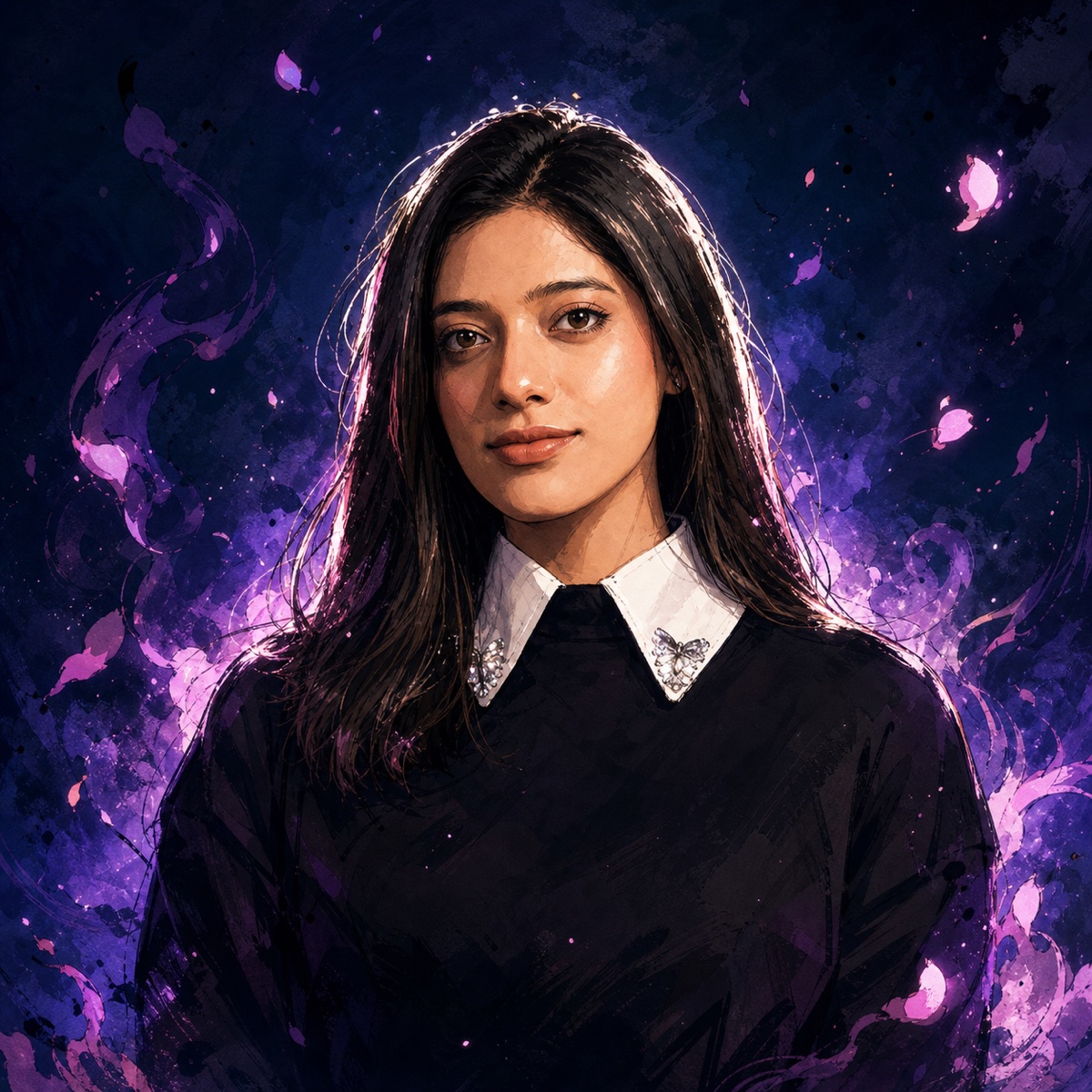 Anime-style portrait of Ammarah Waseem